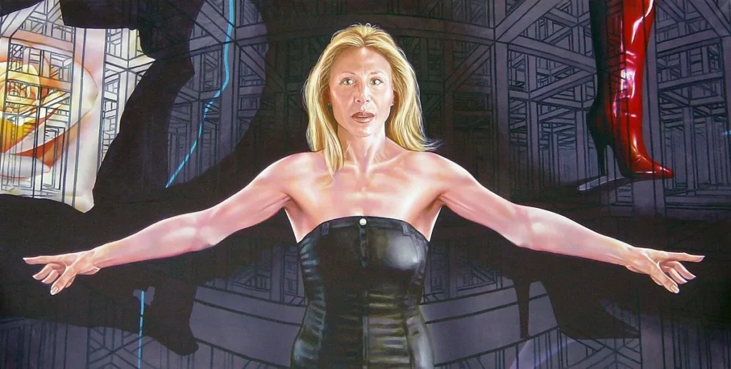 Pintura A orixe da simetría Óleo sobre lenzo do artista Xosé Lois Carreira