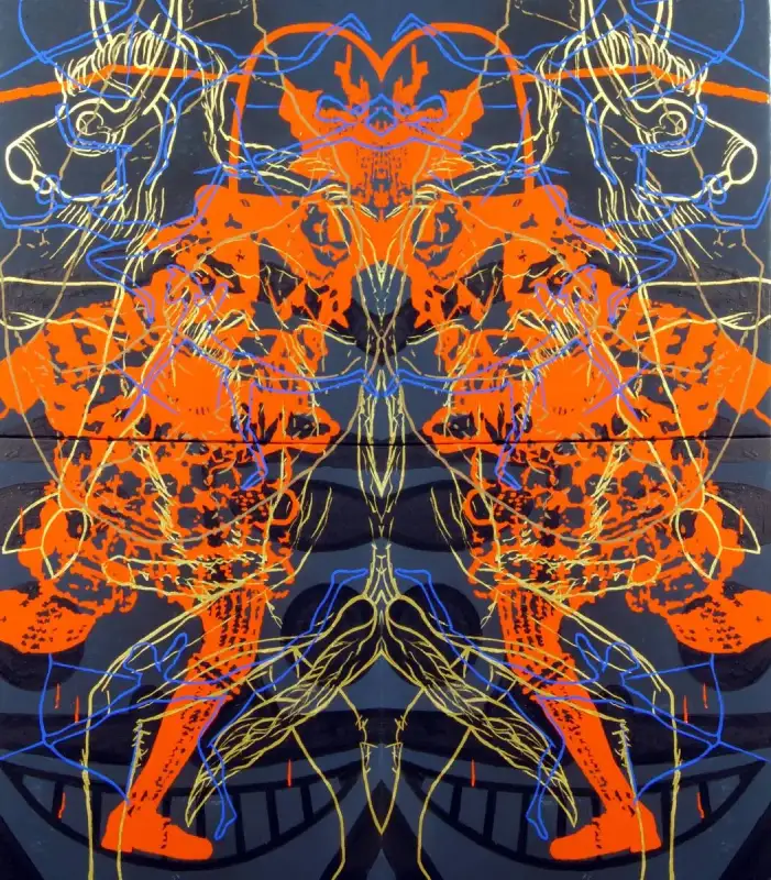 Pintura Biface Técnica mixta sobre lenzo do artista Xosé Lois Carreira