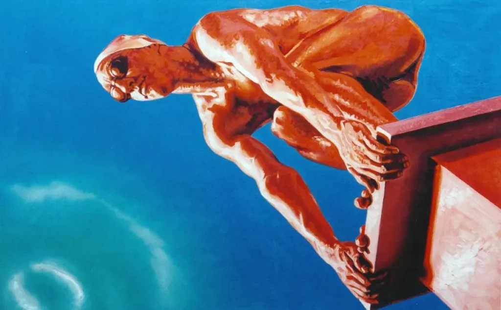 Pintura O Buscador de nada Óleo sobre lenzo do artista Xosé Lois Carreira