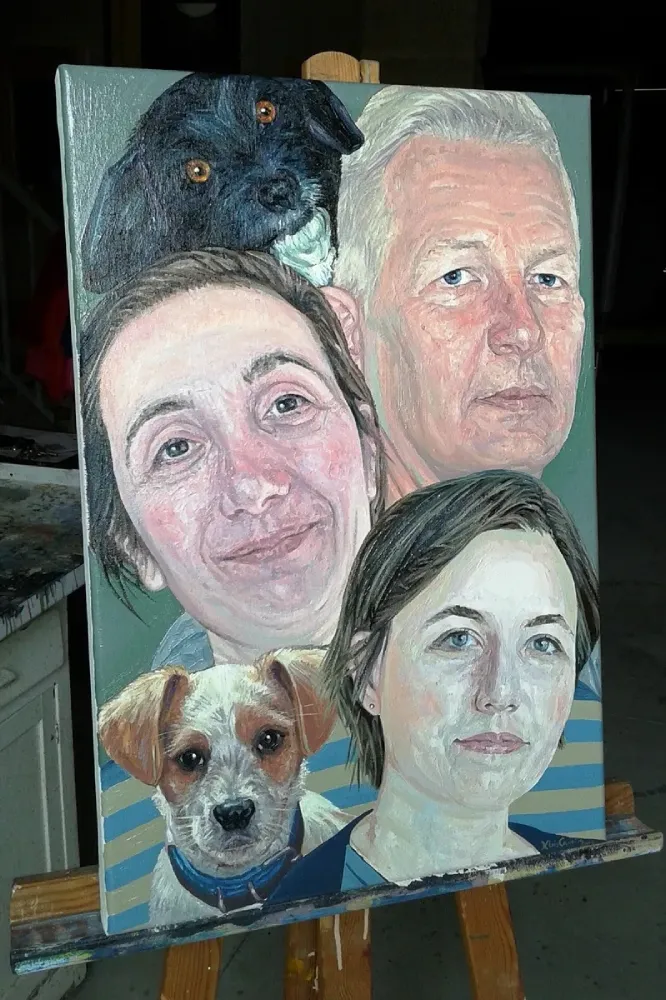 Pintura Mrs. Chery´s Fam Óleo sobre lenzo do artista Xosé Lois Carreira