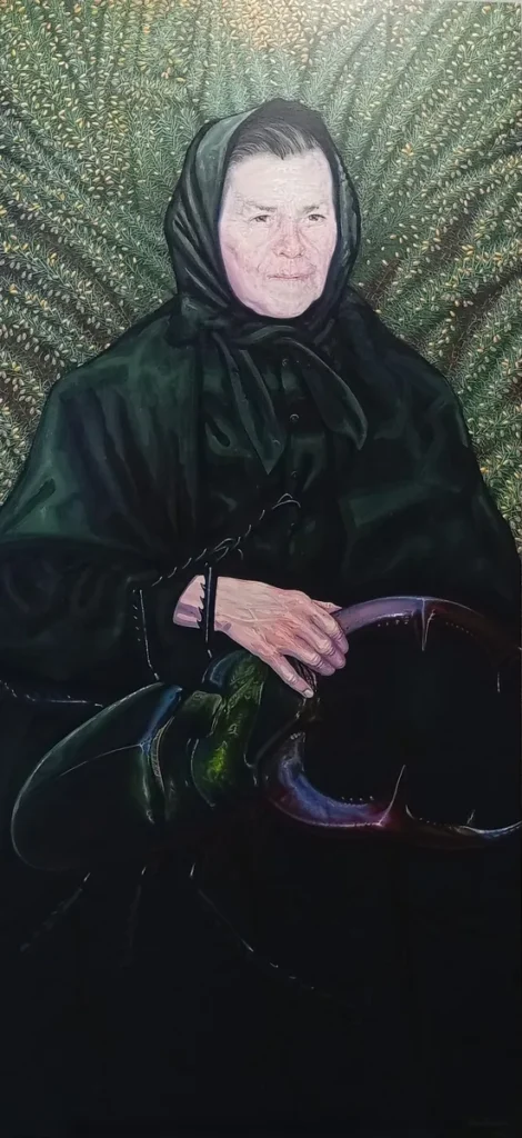 Pintura Espiñofrenia Pintura acrílica sobre taboleiro do artista Xosé Lois Carreira