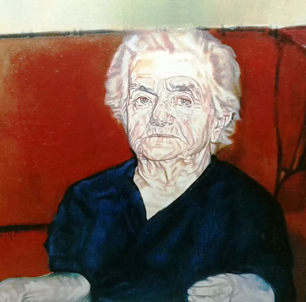Pintura Marcos amama Óleo sobre lenzo do artista Xosé Lois Carreira