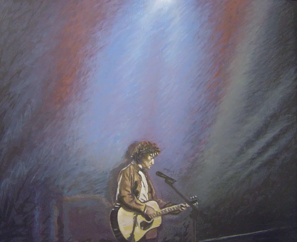 Pintura Onde habita o olvido Técnica mixta sobre papel do artista Xosé Lois Carreira