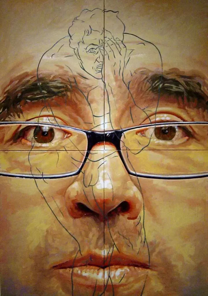 Pintura Orkan über poet Óleo sobre lenzo do artista Xosé Lois Carreira